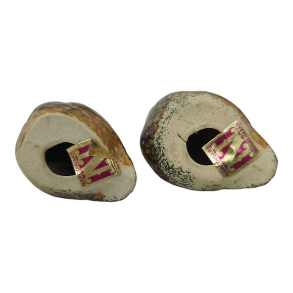 Napcoware Import Miniature Owls Vintage 60s Ceramic Speckled Stoneware Figurine - Picture 12 of 15